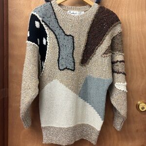 Vintage 80s Carducci sweater with pearlescent beads, medium